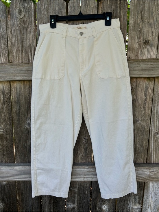 Levi's Pants - Levi's Cropped Utility Pants Women’s 30 Cream Cotton Ankle Baggy